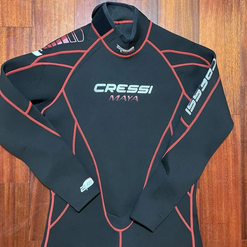 Cressi Maya Wetsuit Mens XL / 5 2.5mm Full Wetsuit Black Red SC 1981518 Anatomic